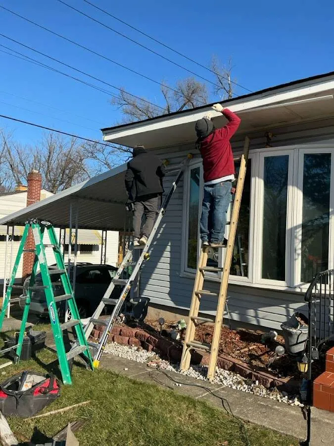 Restoration crew performing exterior repair in Merrillville